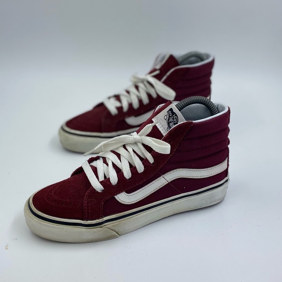 Vans burgundy sk8 hi womens size 5 - Picture 2 of 6
